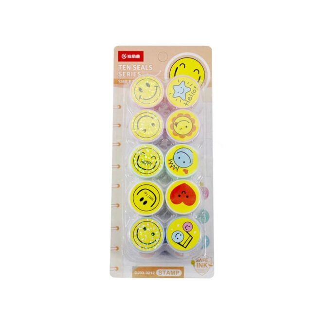 Ten Seals Series Smile Stamps - 10 Pcs
