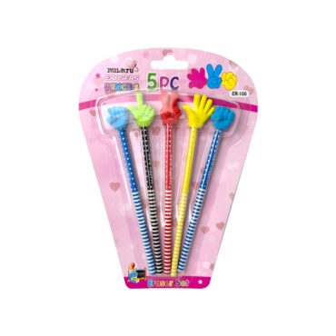 Pencils with Sign Shaped Erasers 5Pcs