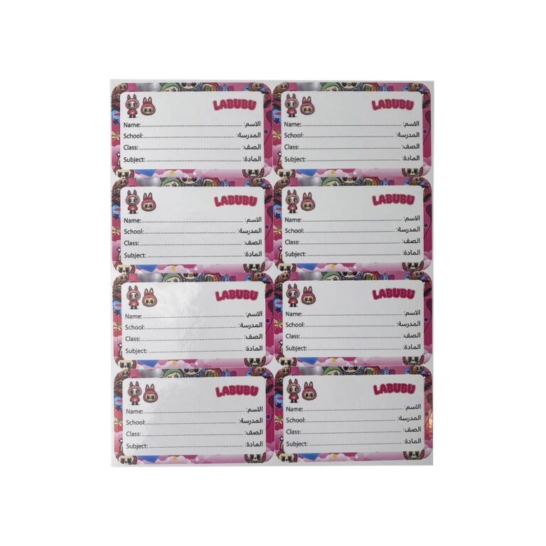 Oxford Sticker Label Labubu Pink - 40 Stickers