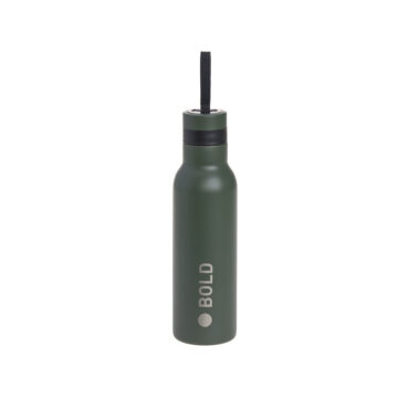 Lassig Double Walled Stainless Steel Bottle 500ml - Bold, Dark Olive
