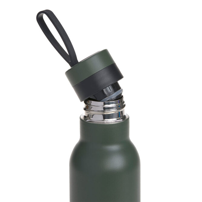Lassig Double Walled Stainless Steel Bottle 500ml - Bold, Dark Olive