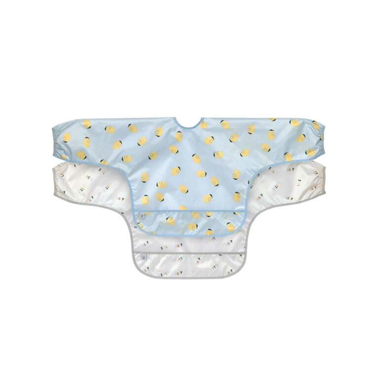 Lassig Long Sleeve Bibs (6-24m) - Happy Fruits, Lemon 2 Pcs