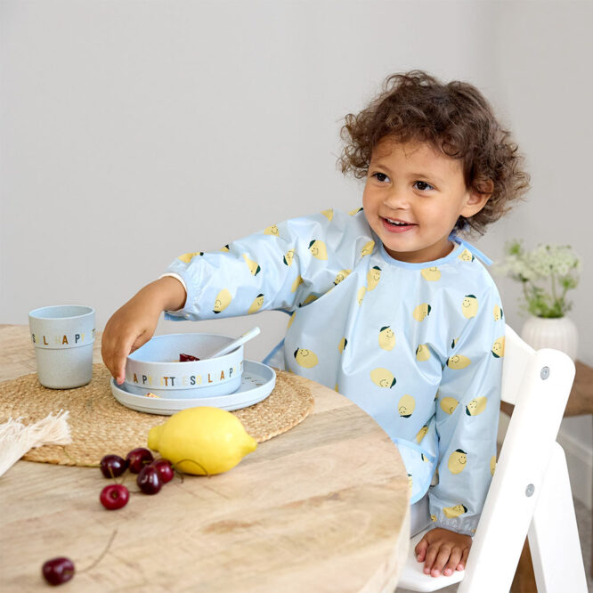 Lassig Long Sleeve Bibs (6-24m) - Happy Fruits, Lemon 2 Pcs