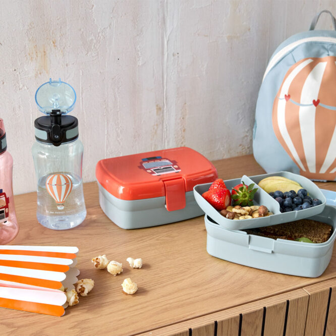 Lassig Lunch Set (Lunchbox & Bottle) - Tiny Drivers, Balloon