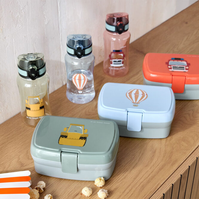 Lassig Lunch Set (Lunchbox & Bottle) - Tiny Drivers, Excavator