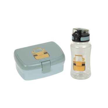 Lassig Lunch Set (Lunchbox & Bottle) - Tiny Drivers, Excavator