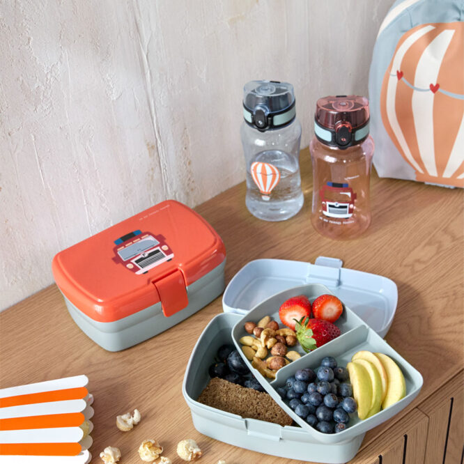 Lassig Lunch Set (Lunchbox & Bottle) - Tiny Drivers, Fire Engine