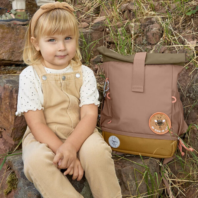 Lassig Mini Rolltop Backpack - Nature, Hazelnut