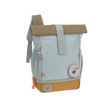 Lassig Mini Rolltop Backpack - Nature, Light Blue