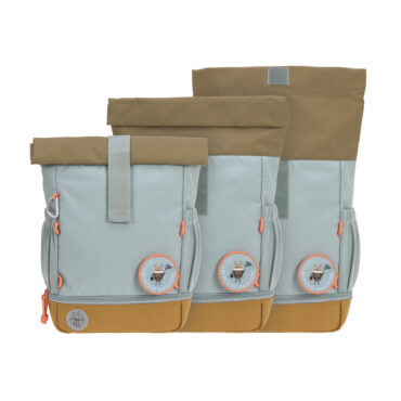 Lassig Mini Rolltop Backpack - Nature, Light Blue