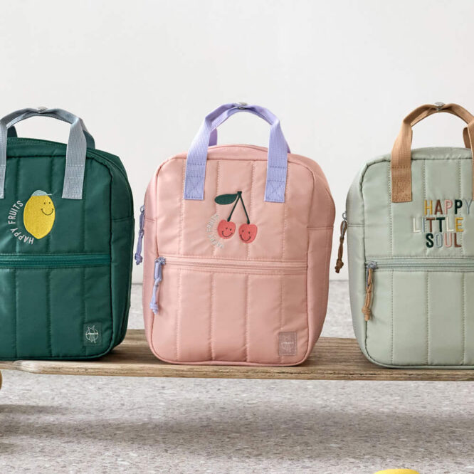 Lassig Mini Square Backpack - Little Gang, Cherry Peach