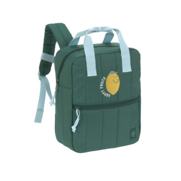 Lassig Mini Square Backpack - Little Gang, Lemon Dark Green