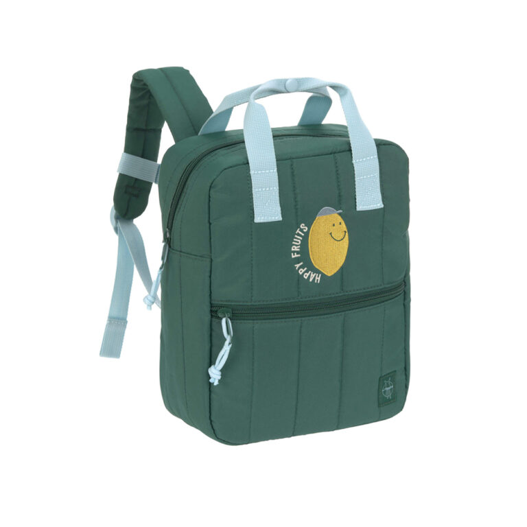 Lassig Mini Square Backpack - Little Gang, Lemon Dark Green
