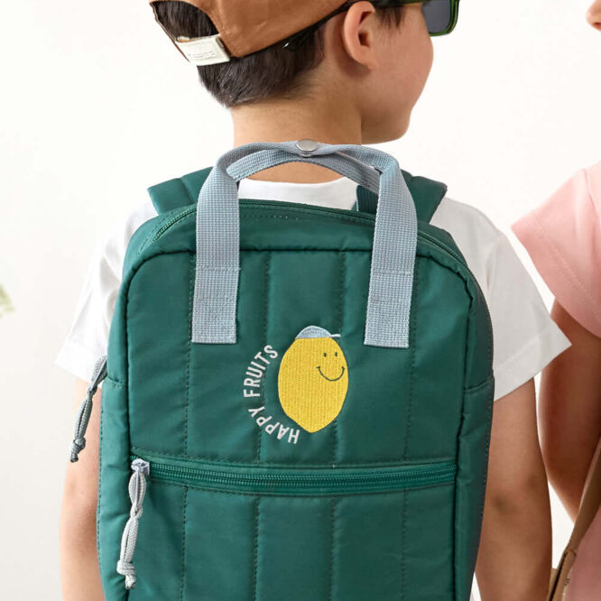 Lassig Mini Square Backpack - Little Gang, Lemon Dark Green