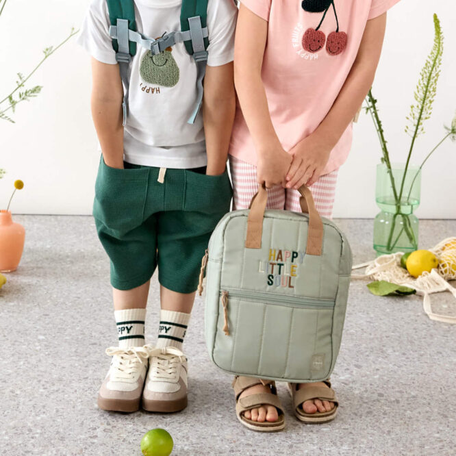 Lassig Mini Square Backpack - Little Gang, Light Khaki