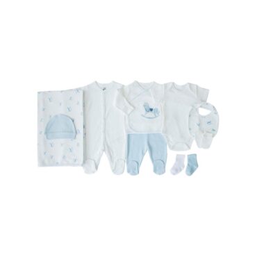 Kitikate Newborn Organic Baby Boy Set - Blue, Toy Horse