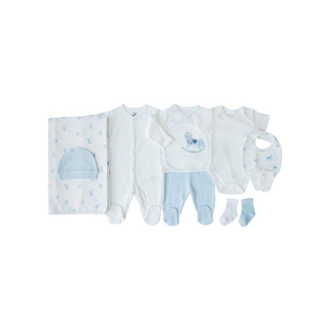 Kitikate Newborn Organic Baby Boy Set - Blue, Toy Horse