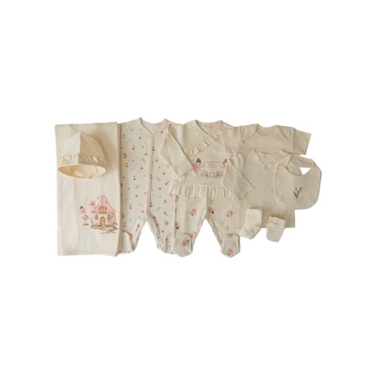 Kitikate Newborn Organic Baby Girl Set - Natural, Fairy