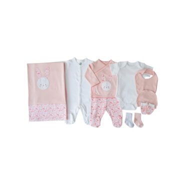 Kitikate Newborn Organic Baby Girl Set - Pink, Bunny