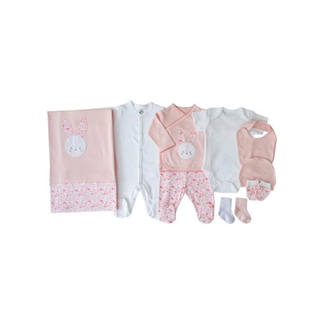 Kitikate Newborn Organic Baby Girl Set - Pink, Bunny