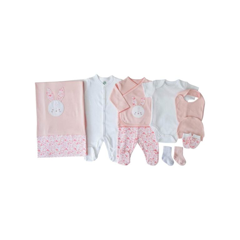 Kitikate Newborn Organic Baby Girl Set - Pink, Bunny