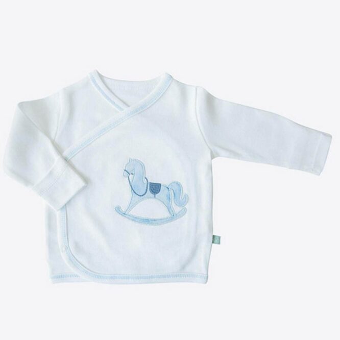 Kitikate Newborn Organic Baby Boy Set - Blue, Toy Horse - Image 6