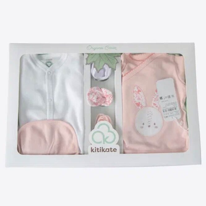 Kitikate Newborn Organic Baby Girl Set - Pink, Bunny