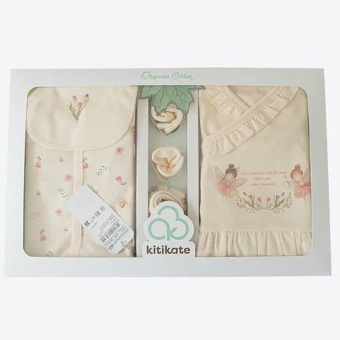 Kitikate Newborn Organic Baby Girl Set - Natural, Fairy