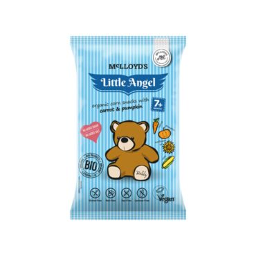 Mclloyds Little Angel Teddy Organic Corn Snacks with Carrot & Pumpkin (7m+) - 4x15g Pack