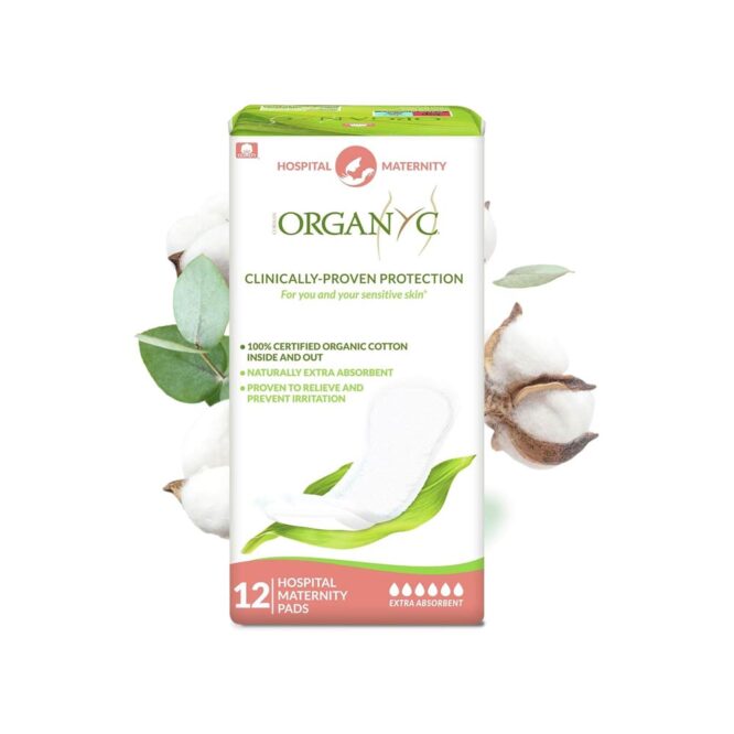 Organyc 100% Certified Organic Home Post Partum Maternity Pads - 14  Pcs