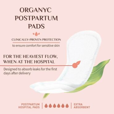 Organyc 100% Certified Organic Home Post Partum Maternity Pads - 14 Pcs