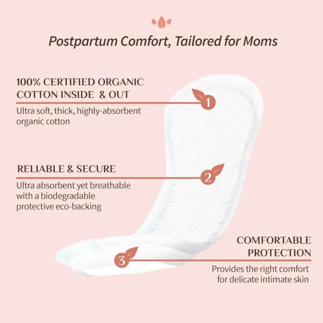 Organyc 100% Certified Organic Home Post Partum Maternity Pads - 14  Pcs