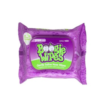 Boogie Gentle Saline Nose Wipes, Grape Scent - 30 Wipes