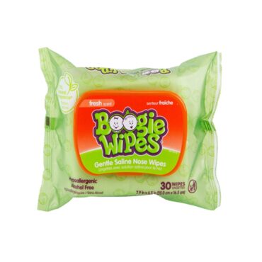 Boogie Gentle Saline Nose Wipes, Fresh Scent - 30 Wipes