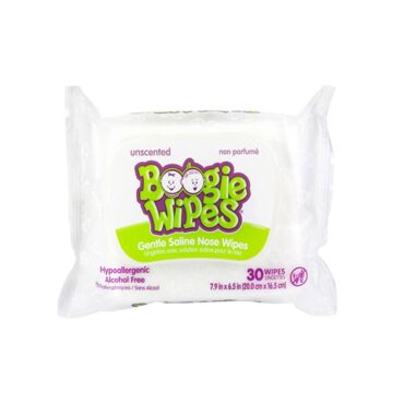 Boogie Gentle Saline Nose Wipes, Unscented - 30 Wipes