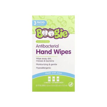Boogie Antibacterial Hand Wipes - 3x20 Wipes Pack