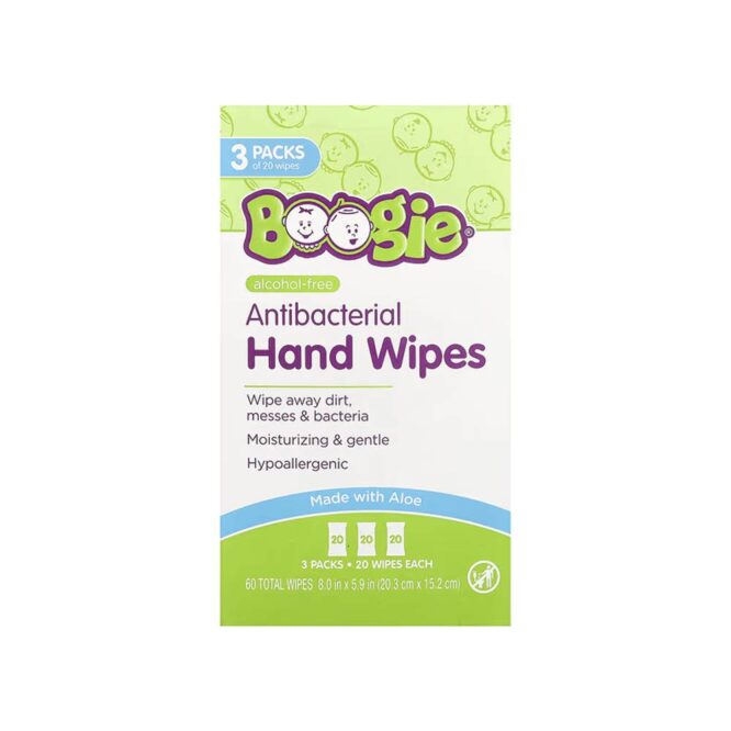 Boogie Antibacterial Hand Wipes - 3x20 Wipes Pack