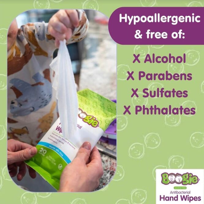 Boogie Antibacterial Hand Wipes - 3x20 Wipes Pack