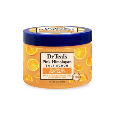 Dr Teal's Pure Epsom Salt Body Scrub - Glow & Radiance with Vitamin C - 454g