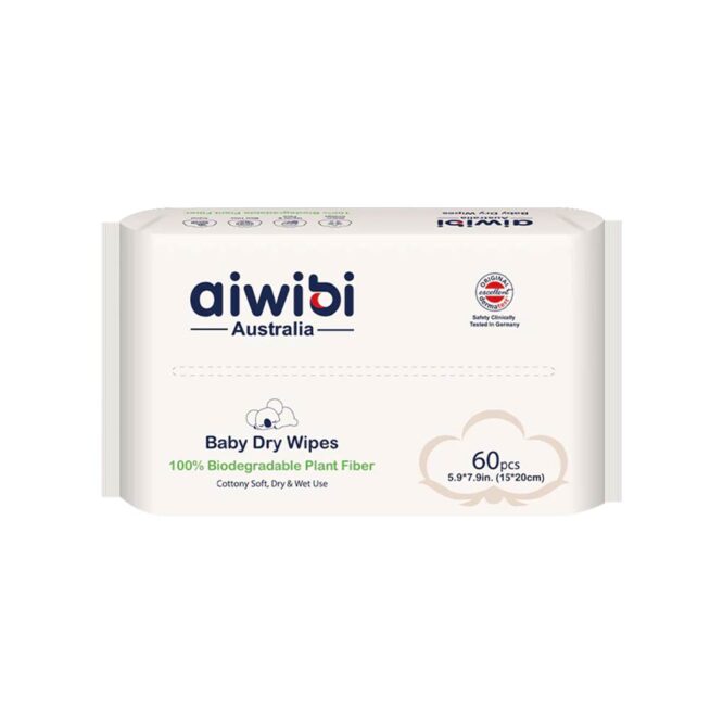 Aiwibi Baby Dry Wipes - 60 Wipes