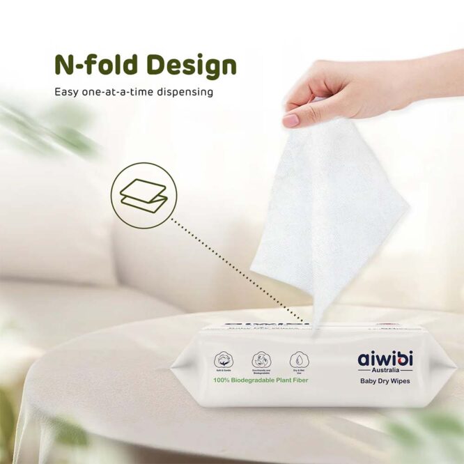 Aiwibi Baby Dry Wipes - 60 Wipes