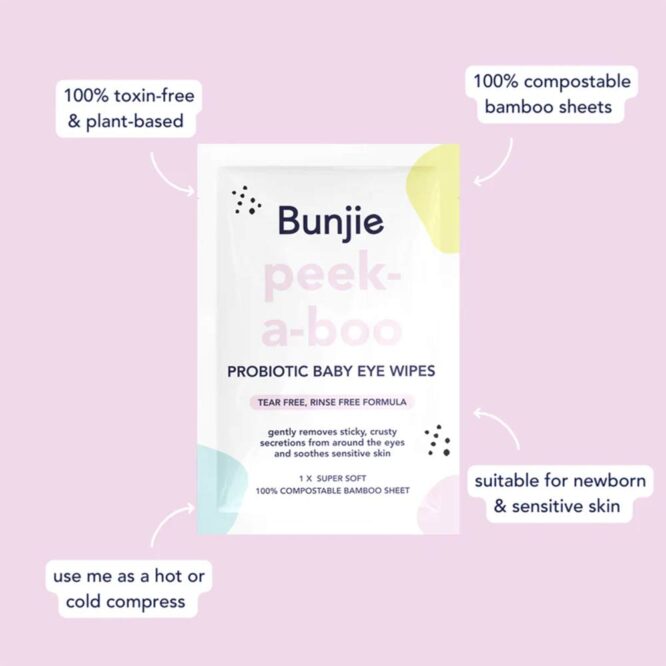 Bunjie Probiotic Baby Eye Wipes - 30 Wipes