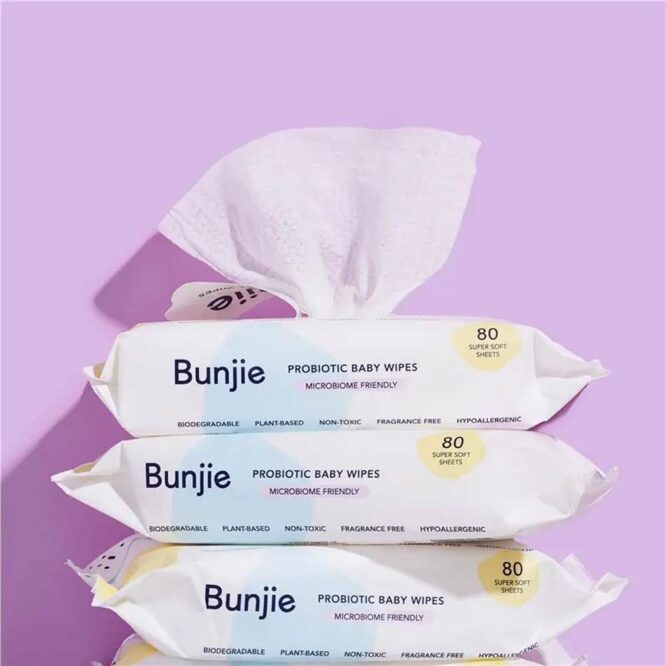 Bunjie Probiotic Baby Wipes - 80 Wipes