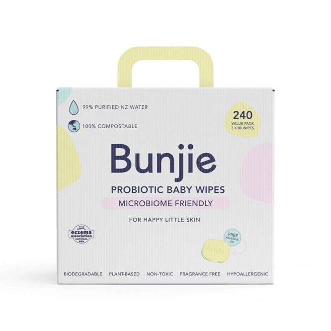 Bunjie Probiotic Baby Wipes - 240 Wipes