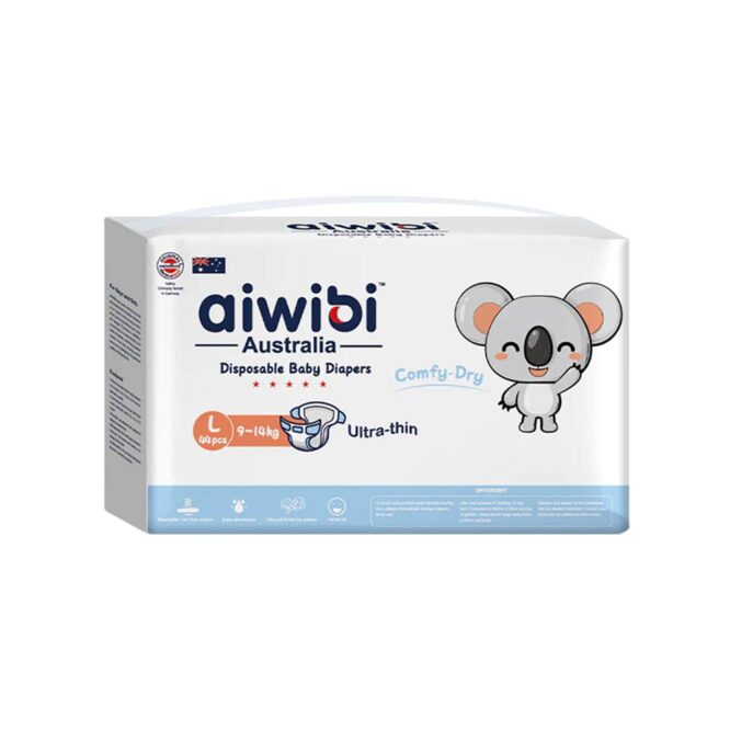 Aiwibi Comfy-Dry Disposable Diapers Size 4 (9-14kg) Large - 44 Diapers