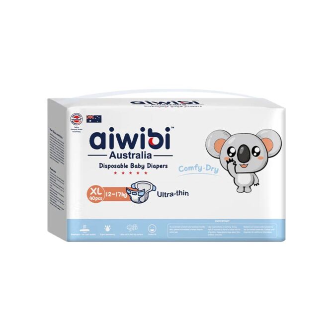 Aiwibi Comfy-Dry Disposable Diapers Size Size 5 (12-17kg) XL - 40 Diapers
