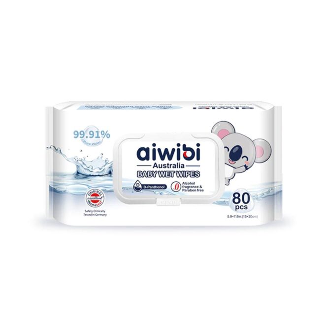 Aiwibi Baby Wet Wipes, D-Panthenol - 80 Wipes