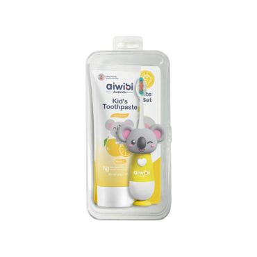 Aiwibi Baby Toothbrush with Toothpaste - Lemon Flavor
