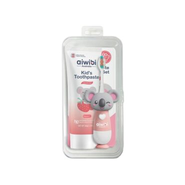 Aiwibi Baby Toothbrush with Toothpaste - Strawberrry Flavor