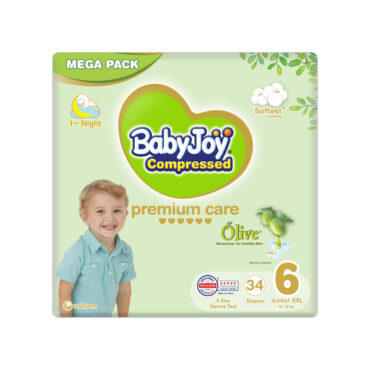 BabyJoy Compressed Premium Care with Olive Oil Size 6 (16-25kg) Junior XXL - 34 Diapers